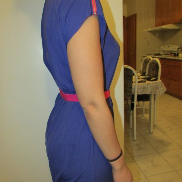 COPY - Purple Dress with Pink Belt, Size Medium. All dresses only worn once. - Picture 2 of 3